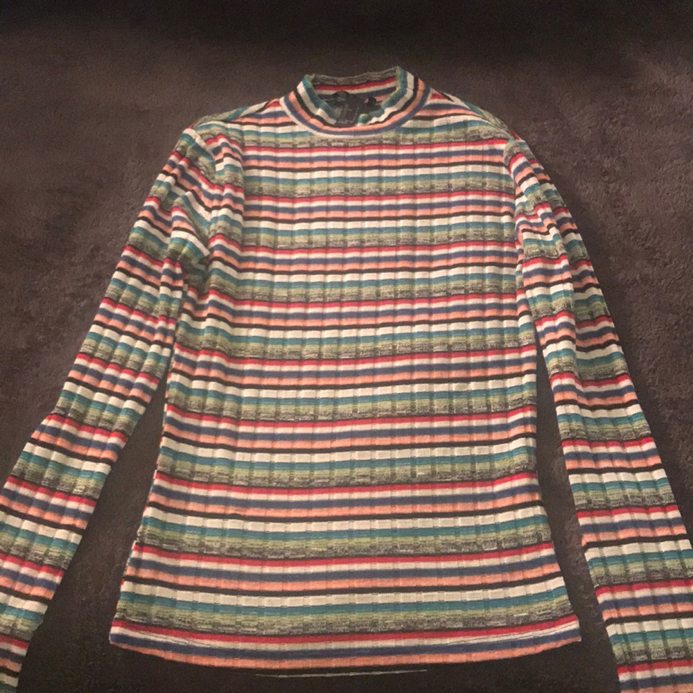Forever 21 Long sleeve multicolored stripe shirt